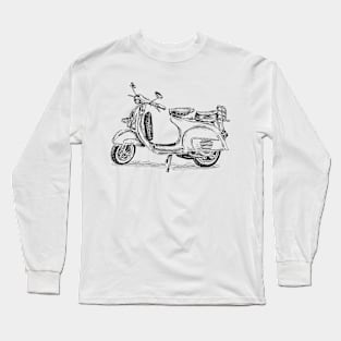 Vintage Vespa Print Long Sleeve T-Shirt